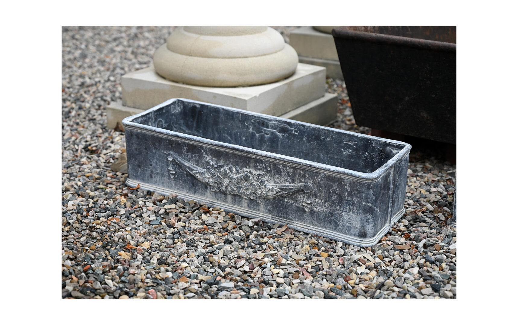 Floral Window Box Lead Planter