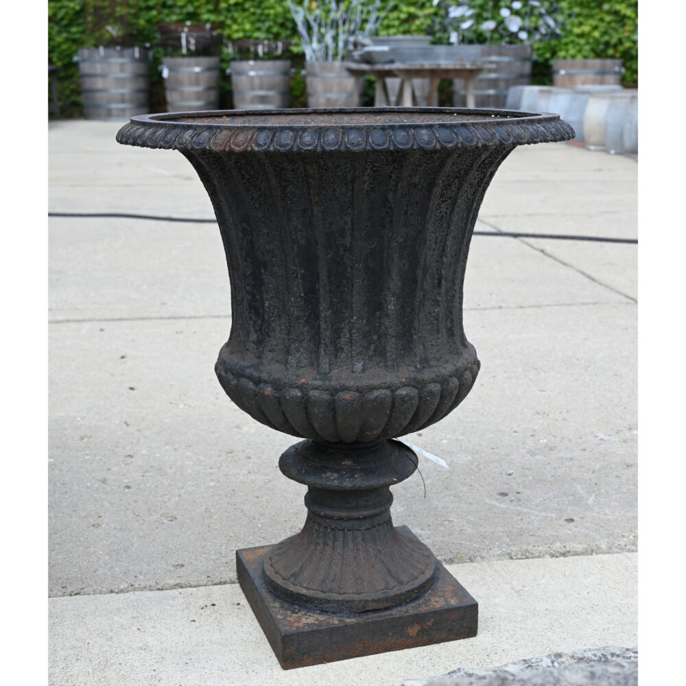 Antique Black Cast Iron Urn
