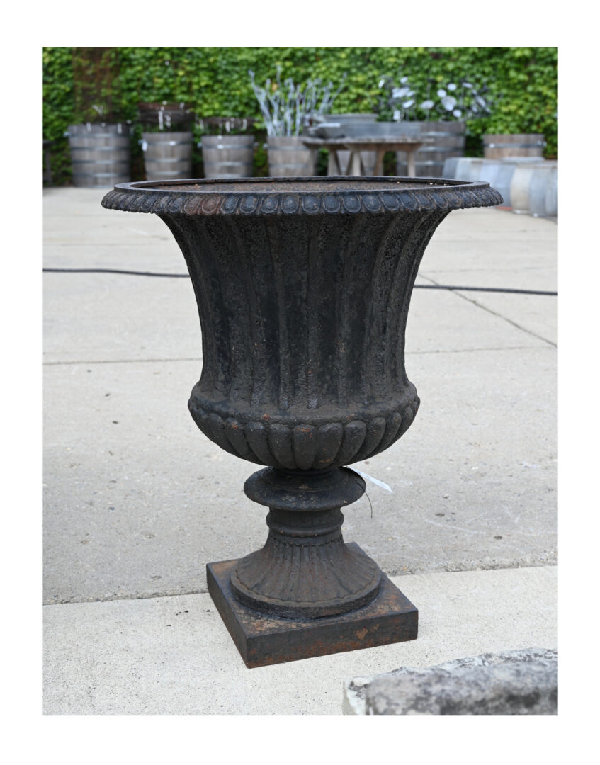 Antique Black Cast Iron Urn