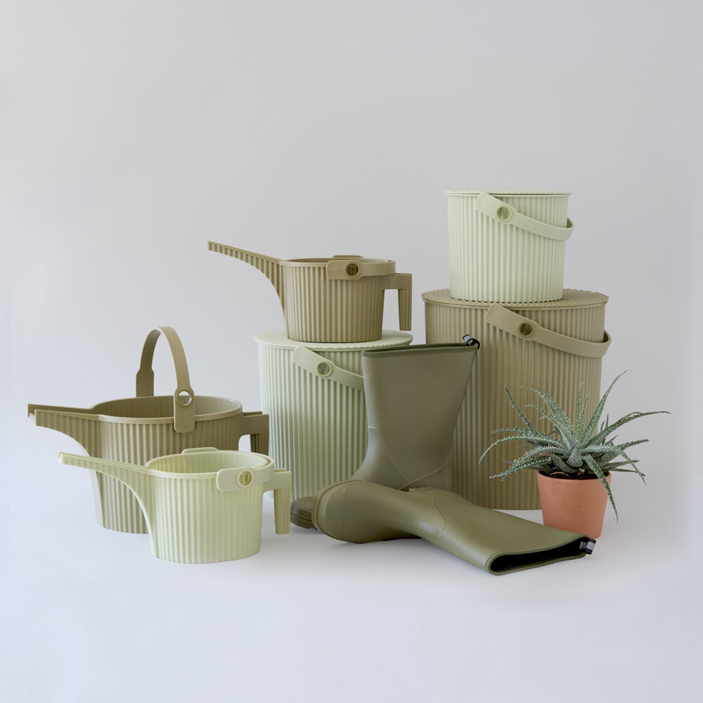 Garden Beetle & Buckets in Sage & Olive
